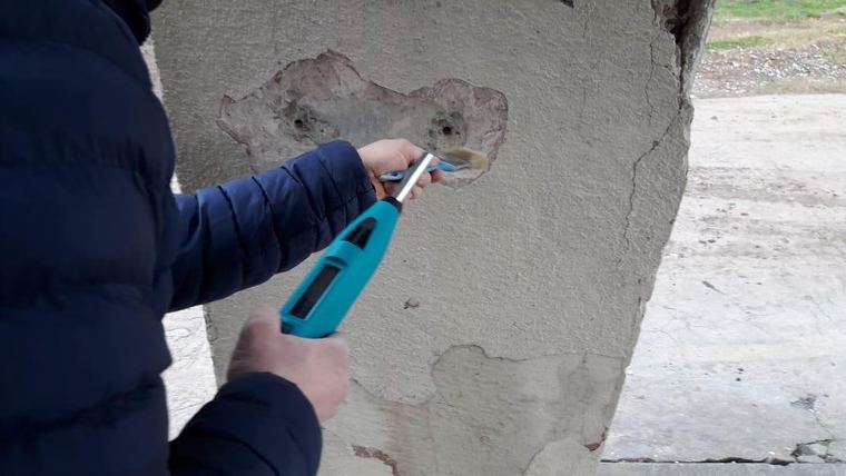 Medição em estrutura de concreto